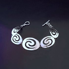 Taxco Silver Water Swirls Bracelet