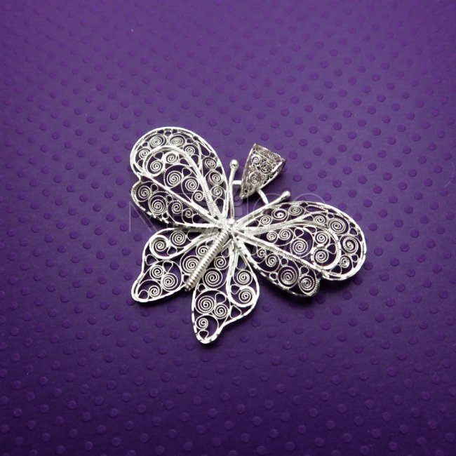 Silver Ethereal Large Butterfly Pendant
