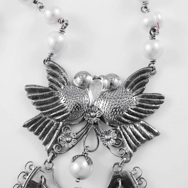 Spiritual Awakening Silver and Pearls Necklace