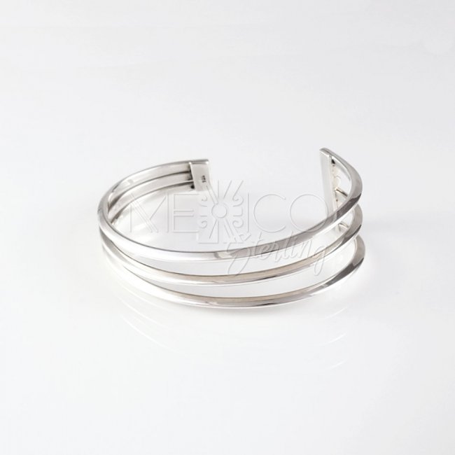 Taxco Silver Rainbow Cuff Bracelet