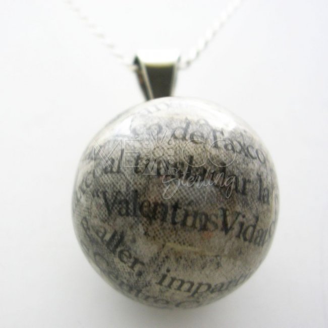 Newspaper Silver Plated Pendant