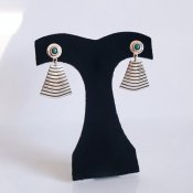 Silver Pyramid Earrings and Turquoise
