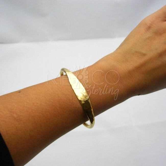 Mexican Hammered Tumbaga Bangle Cuff