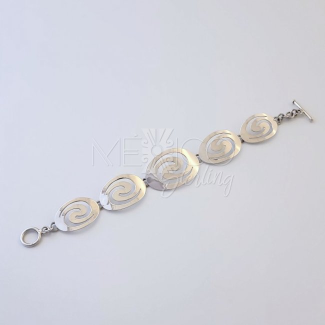 Taxco Silver Water Swirls Bracelet