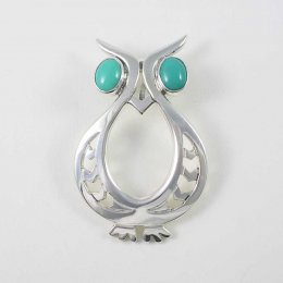 Wise Owl Taxco Silver Pendant