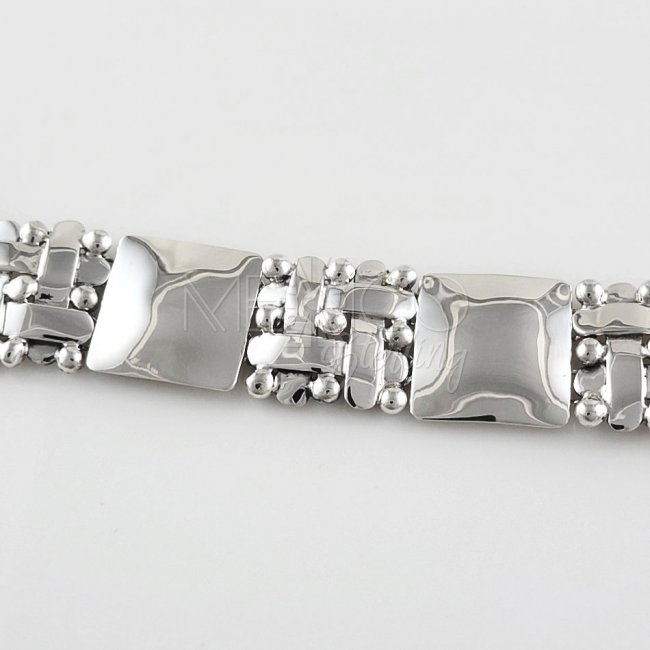 Modern Silver Mexican Weaved Bracelet