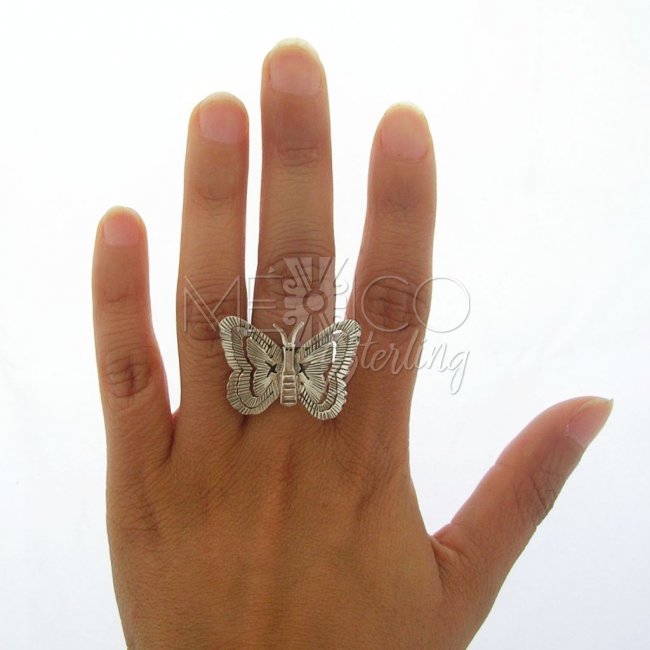 Butterfly Mexican Silver Sterling Ring