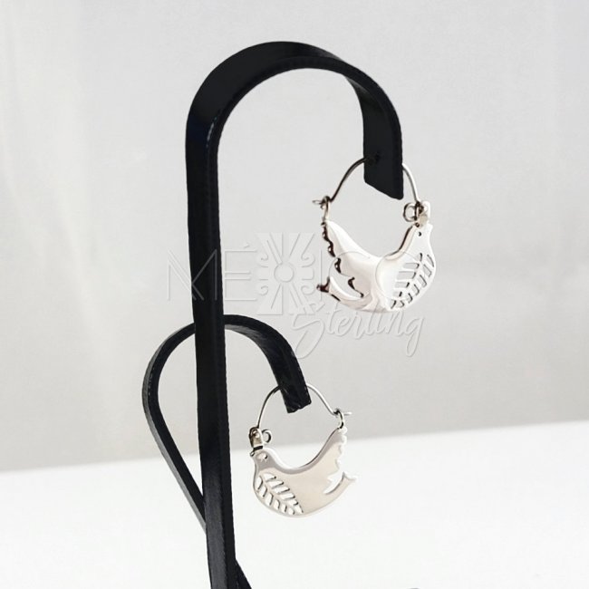 Mexican Silver Peace Doves Earrings