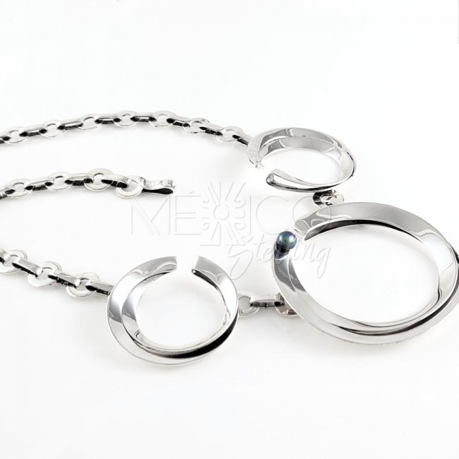 Silver Pearl Infinite Universe Necklace
