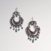 Silver Turquoise Feminine Earringss
