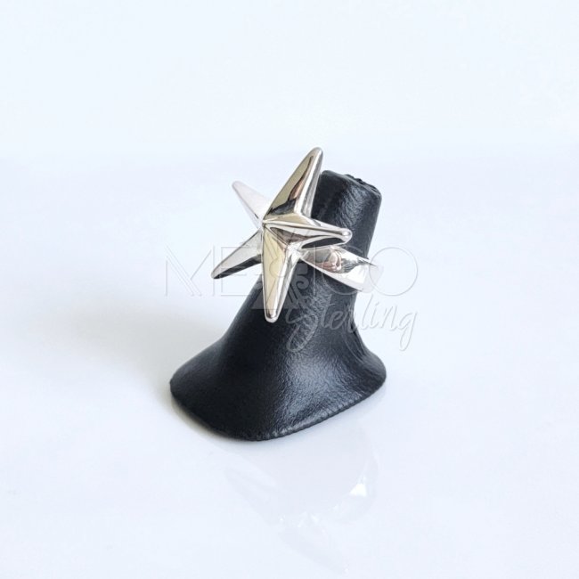 Bold Taxco Silver Five Point Star Ring
