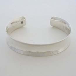 Concave Sterling Silver Hammered Cuff