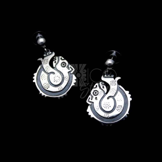 William Spratling Mythical Jaguar Earrings - Click Image to Close