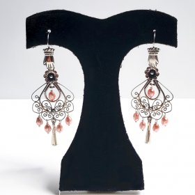 Silver Swilrls decorated Earrings