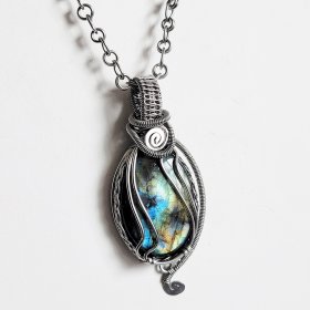 Stainless steel Labradorite Necklace-Chain