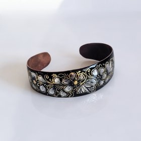 Decorated Artisan Copper Bracelet Cuff