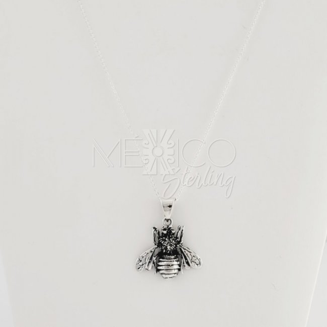 Playful Sterling Silver Bee Pendant
