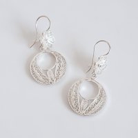 Sterling Silver Filigree Hoop Earrings Sterling Silver Filigree Hoop Earrings