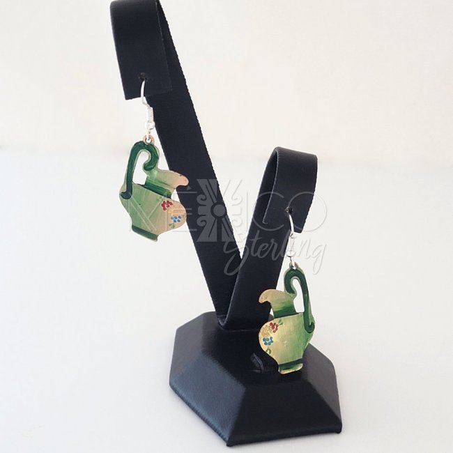 Mexican Decorated Copper Jarritos Earrings