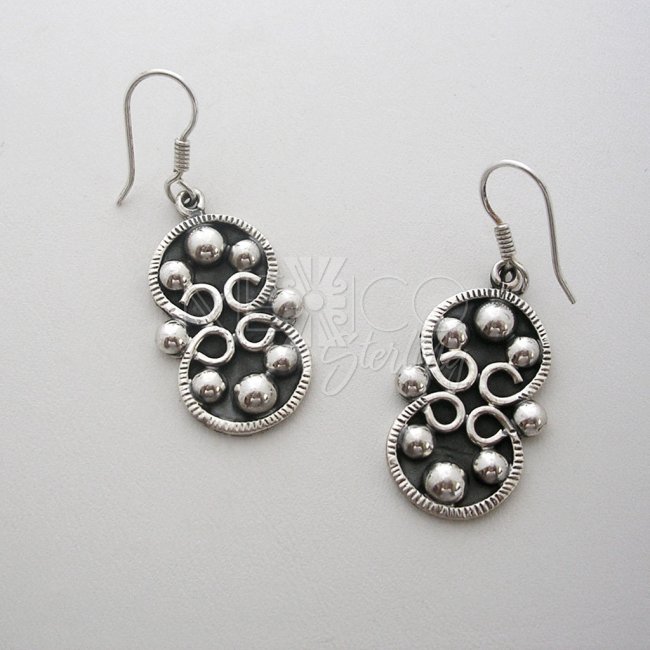 Taxco Silver Moon Sisters Earrings - Click Image to Close