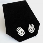 Sterling Silver Tribal Hand Post Earrings