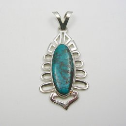 Amazing Taxco Silver and Turquoise Pendant