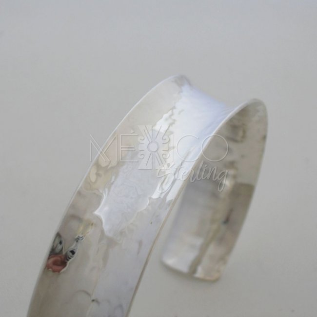 Concave Sterling Silver Hammered Cuff
