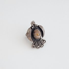 Mexican Opal and Silver Vintage Eagle Ring