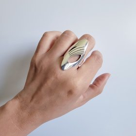 Asymetrical Artistic Sterling Silver Ring