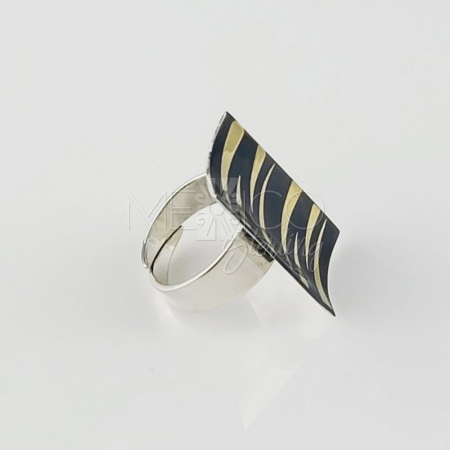 Golden Tiger Taxco Silver-Gold Ring
