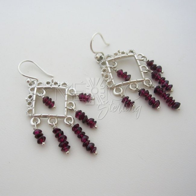 Sterling Silver and Gemstone Stone Earrings