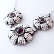 Artisan Sterling Silver Flower Pendant Necklace
