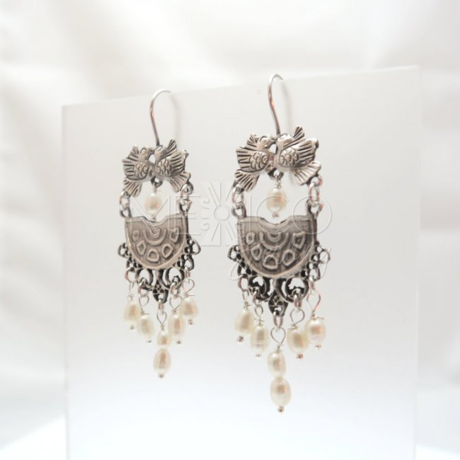 Taxco Silver Ancient Pray Earrings - Click Image to Close