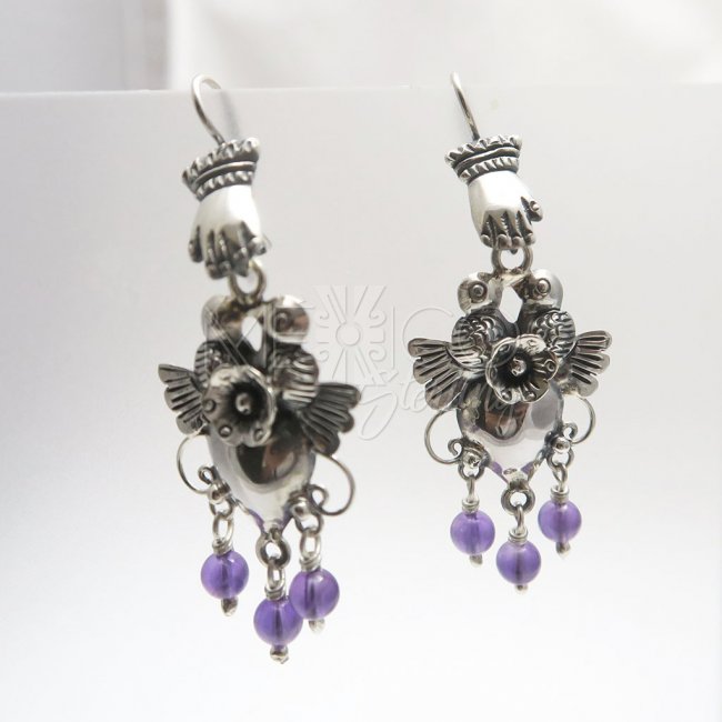 Mazahua Silver Milagros Earrings