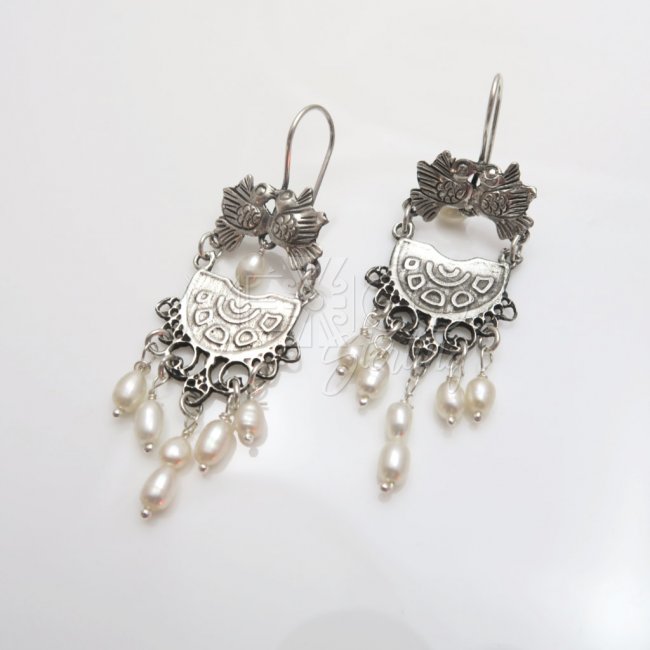 Taxco Silver Ancient Pray Earrings