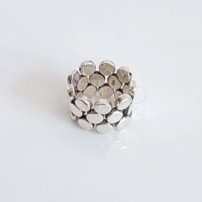Flexible Silver Bubbles Statement Ring