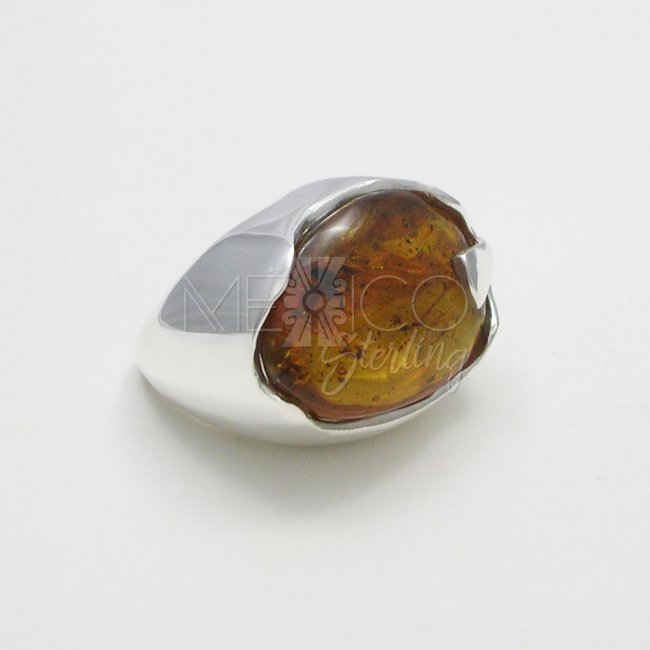 Taxco Silver and Amber Wizard Ring