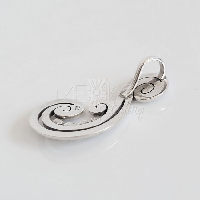 Silver Enchanted Modern Scroll Pendant