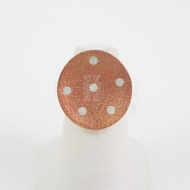 Silver and Copper Dancing Stars Ring