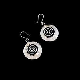 Delicate Silver Snail Swirls Dangle Earrings