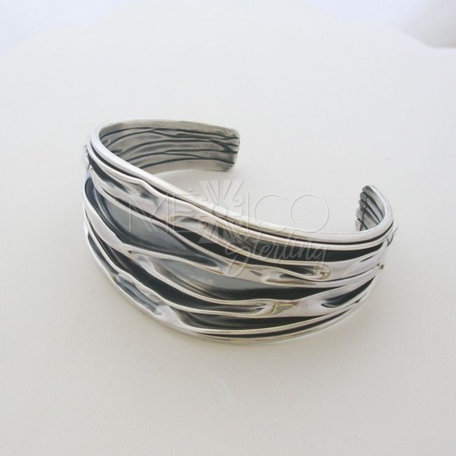 Oxidized Silver Cuff, Contemporary Design