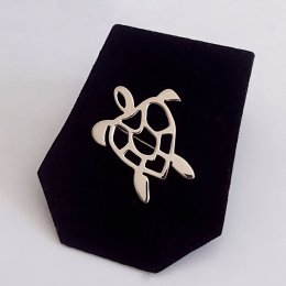 Sterling Silver Swimming Turtle Pin-brooch