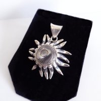 Silver and Abalone Sun Large Pendant