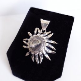 Silver and Abalone Sun Large Pendant