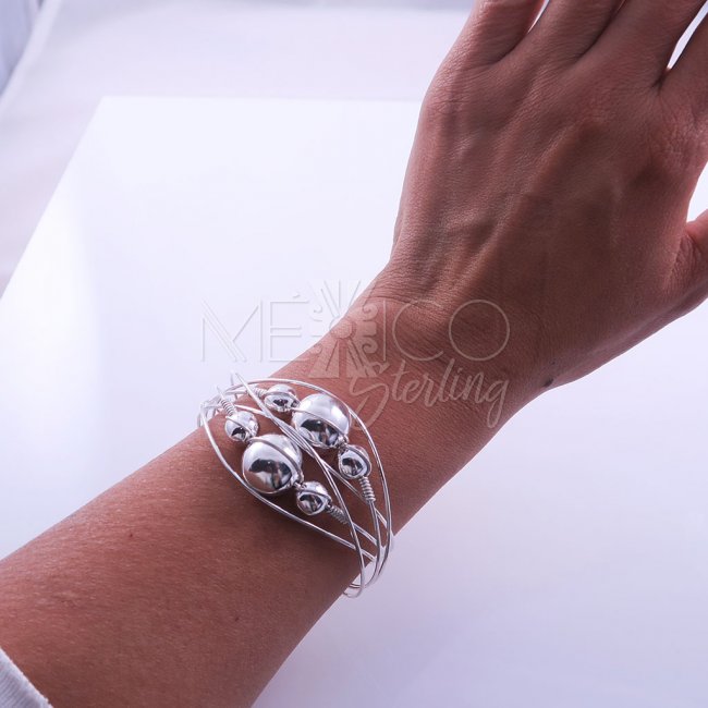 Contemporary Silver Universe Taxco Cuff