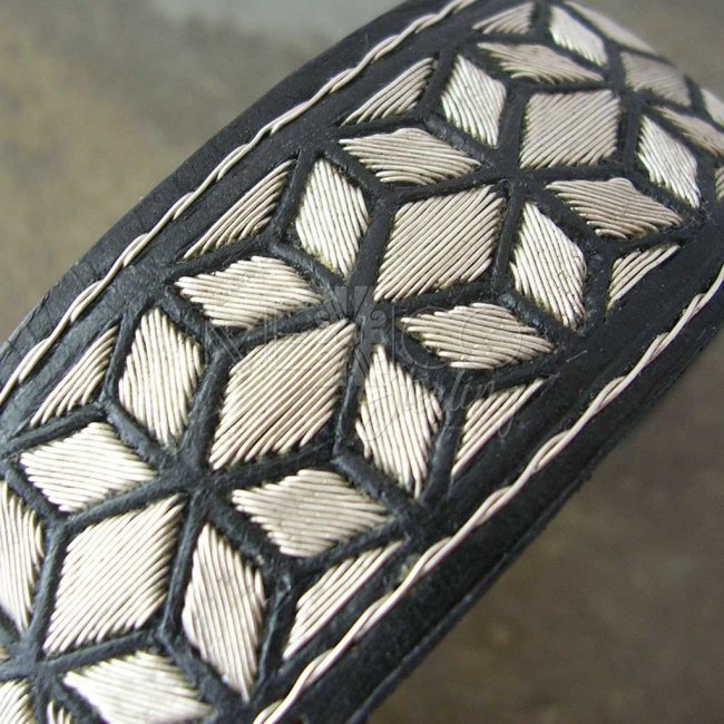 Cubism Dream Taxco Silver-Leather Cuff