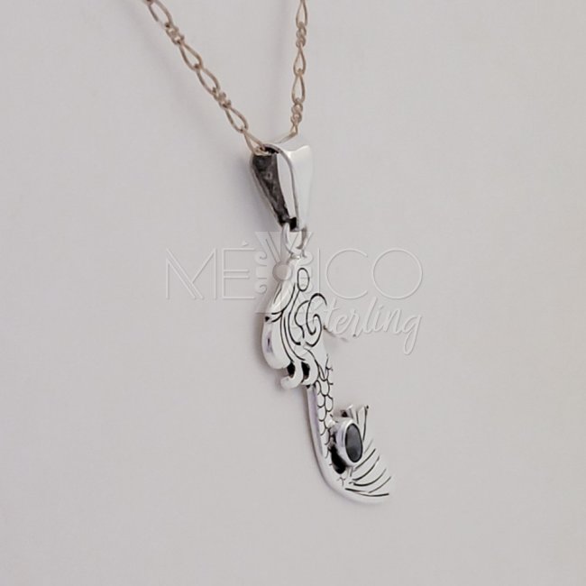 Playful Sterling Silver Mermaid Pendant