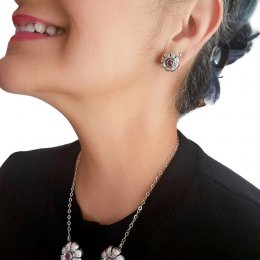 Artisan Sterling Silver Flower Post Earrings