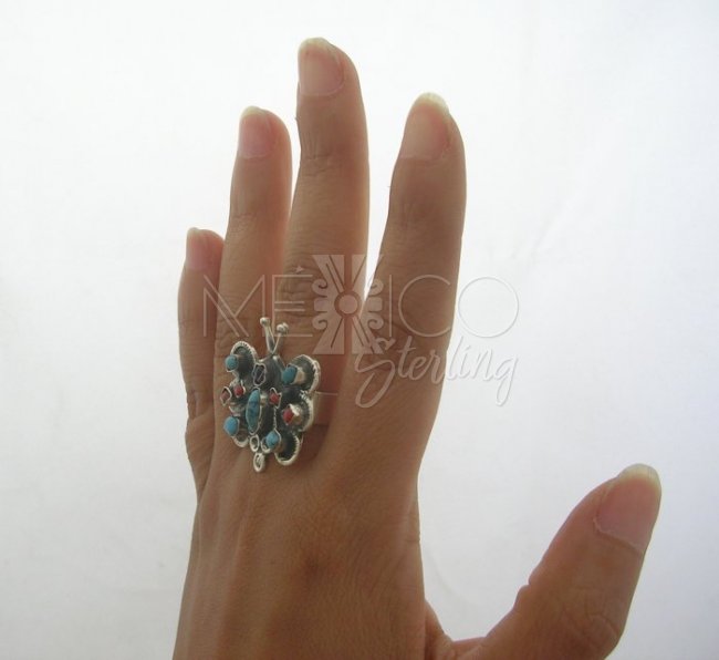 MATL-Matilde Style Stone Butterfly Silver Ring