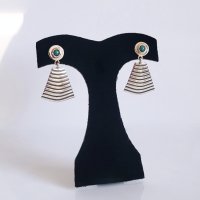 Silver Pyramid Earrings and Turquoise Silver Pyramid Earrings and Turquoise